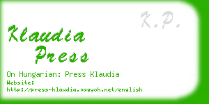 klaudia press business card